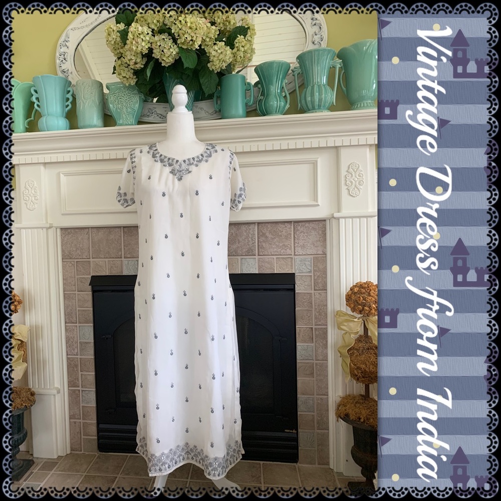 Vintage dress from India, size M